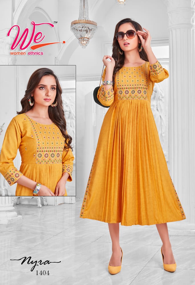 Nyra By We 1401 To 1408 Long Designer Kurtis Catalog
